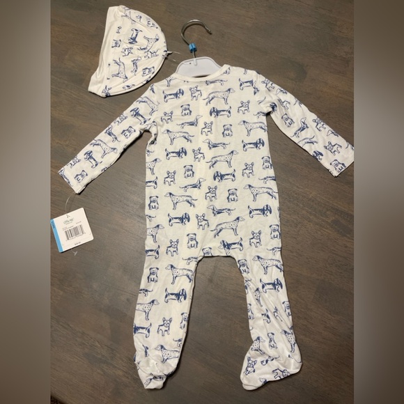 🐶 NEW! • Little Me • Bamboo Zipper Sleeper with Hat 🐕 6 months - Picture 5 of 7